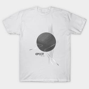 EPCOT Spaceship Earth Grayscale Shirt Design - Front Design for Light Shirts T-Shirt